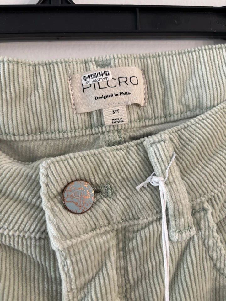 Nuevos Pantalones Cordoroy Pilcro Anthropologie Yaya Verde Menta 31T Pierna Ancha Foto 4 de 4