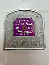 Vintage LUFKIN 10ft Tape Measure White Clad Metal Tape USA Made Mezurall W-9210