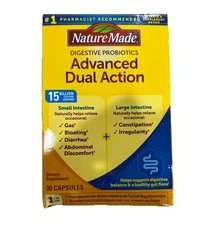Nature Made Digestive Probiotics Advanced Dual Action 30 Caps Exp 07/2026+