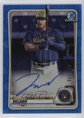 2020 Bowman Chrome Prospects Blue Refractor 149/150 Thomas Dillard Auto 6o3