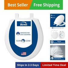 730SLEC Slow Close Toilet Seat, Easy Clean Hinges and Durable Plastic Seat, ,...