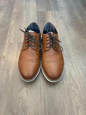 Johnson & Murphy Brown Leather Cap Toe Dress Shoes Men display picture 1