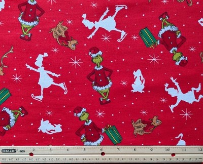 6.25 Yards Grinch Max Silhouette How the Grinch Stole Christmas Red 2023 Fabric