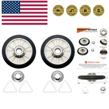 Dryer Rear Drum Support Roller Kit by - Replacement for most 29" wide Ken-mor...
