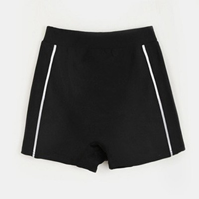 Eleganter Damen Badeanzug mit Slim Fit und weißem Besatz für Strand und Pool