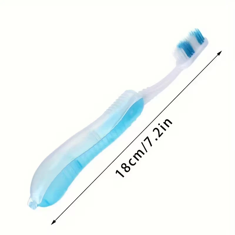 Spazzolino portatile da viaggio pieghevole con setole morbide in fibra di nylon - Immagine 2 di 2