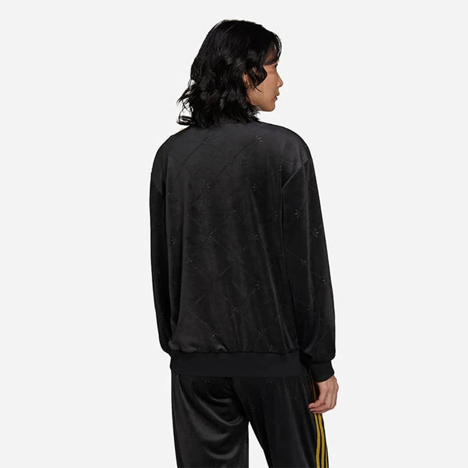 NEW Adidas Decadent Velvet Sweater Black Gold Logo Size Medium H18042 Sweatshirt - Image 3 of 4