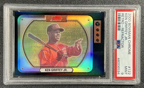 KEN GRIFFEY JR. PSA 9 2000 BOWMAN CHROME #122 RETRO REFRACTOR REDS 6594