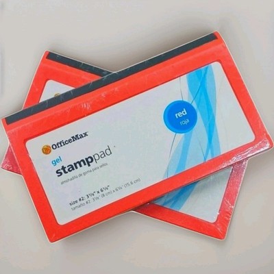 Red Ink Stamp Pad Office Max Gel Stamp Pad 2 Pack Office School Supply New