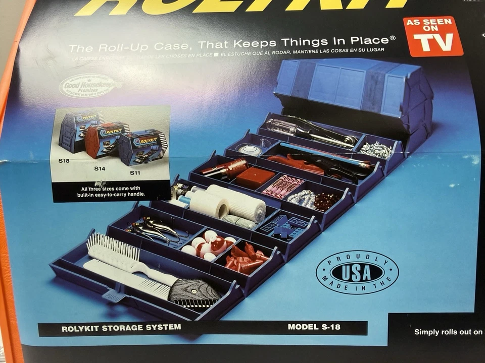 Rolykit XL Roll-Up Storage Case Deluxe S18 Orange Deep Bucket US Made Toolbox - Image 3 of 4