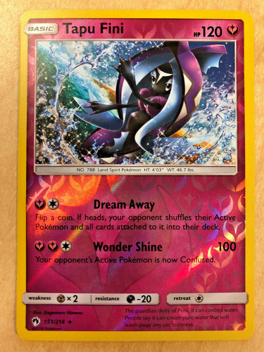Tapu Fini 151/214 - Lost Thunder - Reverse Holo - LP Excellent