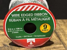 Christmas House "Merry Christmas" Wired Ribbon - 2.5" x 9ft - NIP SAVE BIG 
