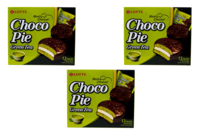 Lotte Choco Pie Grüner Tee 3er-Pack 36 Törtchen Original aus Korea