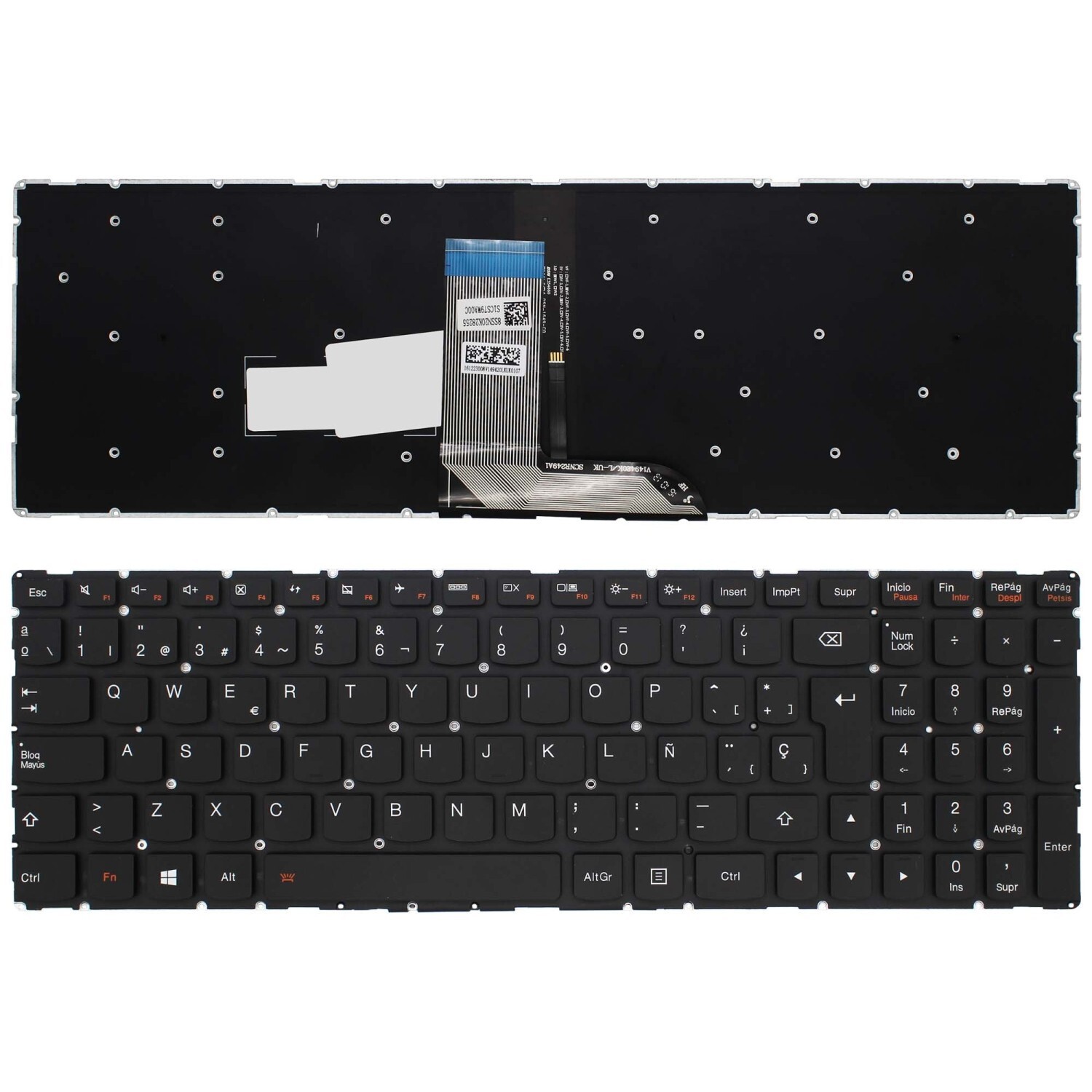 Tastiera Per Portatile Lenovo Ideapad Yoga 700-15ISK Nero Retroilluminato