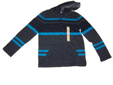 Urban Pipeline Boys Long Sleeve Stripe Henley Hoodie Multicolor Size L NWT