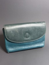 Rare Vintage Marc Cross Green Pouch Purse Bag Clutch Pebbled Leather New York