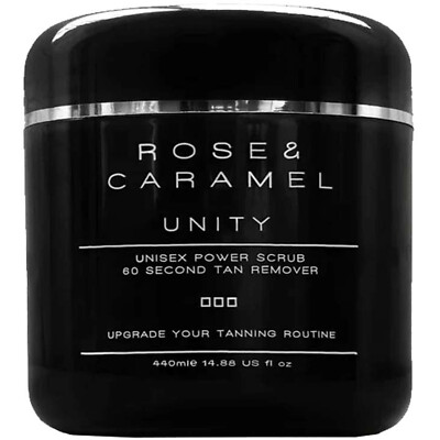 ROSE AND CARAMEL Unity Excel Power 60 Sekunden Bräunungsentferner Körperpeeling 440ml *NEU*