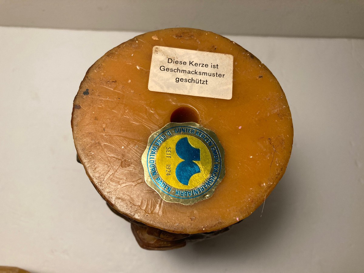 Vintage Gunter Kerzen Germany 3D Handcrafted Wax Candle