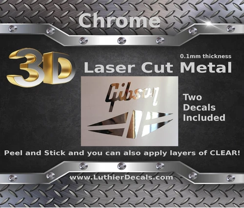 Gibson Diamond Guitar Decal 3d metal Headstock Restoration Sticker m2b