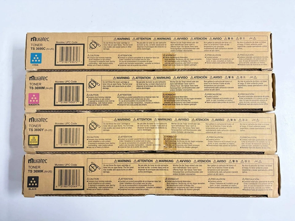 4 OEM Muratec MFX-C3690,C3090,C2590 TS3690 CMYK Toner A8DA4M1,A3M1,A2M1,A1M1 - Image 3 of 4