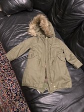 Baby Gap Green Utility Coat Removable Faux Fur Vest And Hood Toddler Girls 4T