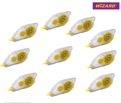 10 WIZARD Pocket Mouse KORREKTUR Klebeband WEISS Roller Flüssigkeit 10m MÄUSE transparent