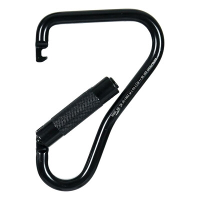 Fusion FP-9201 Prima Ladder-Hook Steel Auto-Lock Carabiner, Black