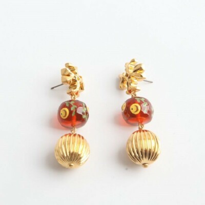 Tory Burch Roxanne Burnt Sienna Gold Double Drop Earrings  Tory Burch Roxanne Burnt Sienna Double Drop Earrings main image 2