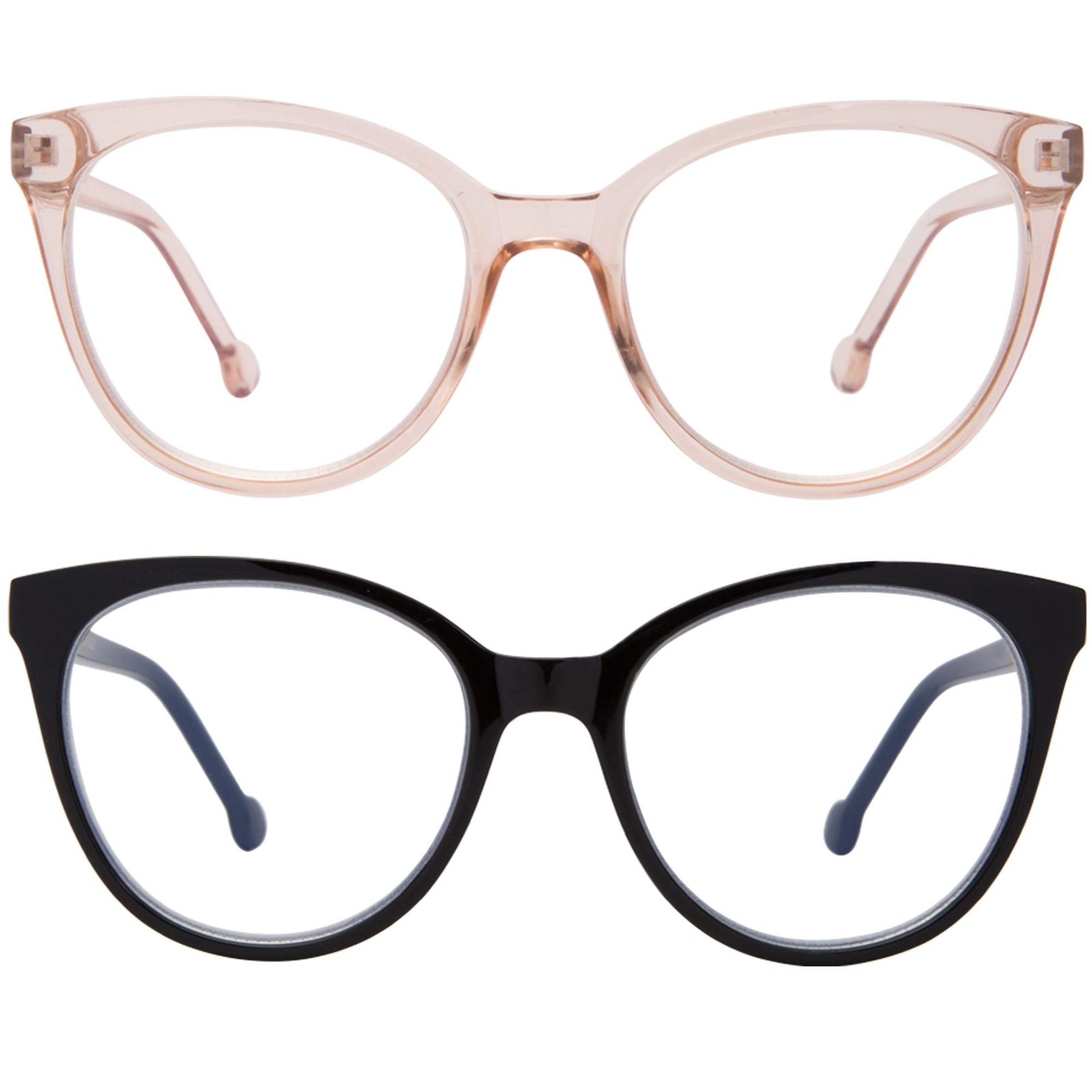 2 Pack Blue Light Blocking Glasses Oversized Cat Eye Blue Light Glasses for W...