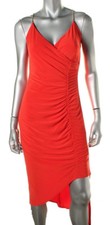 Laundry ~ Red Jersey Side Ruched Asymmetrical Hem Sheath Party Dress 0 NEW $265