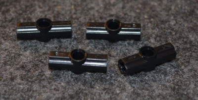 (4) #2 Black Axle Connector Bricks ~ Technic ~ New Lego Parts ~