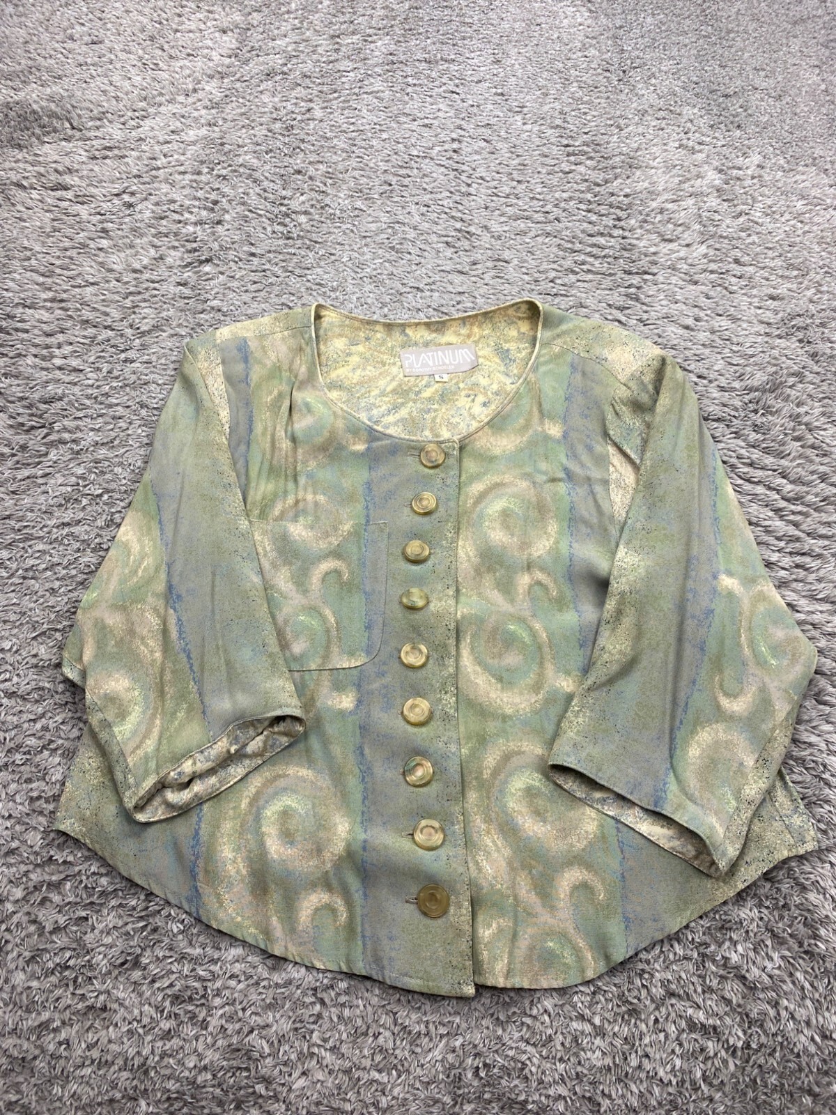 Vtg Platinum by Dorothy Schoelen Jacket Women Small Artsy Boxy Milkmaid Cottage