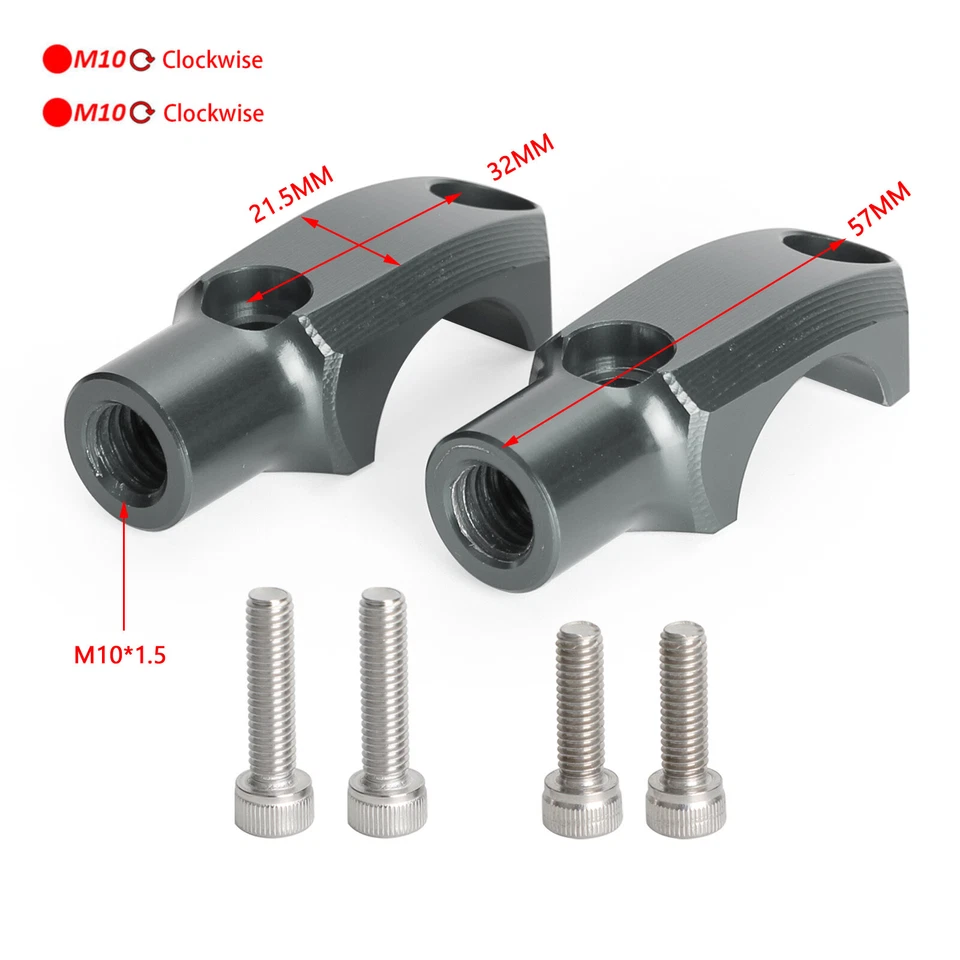 MASTER CYLINDER CLAMP W/10MM MIRROR MOUNT GRAY For BMW G310GS G310R 2017-2021 E6 - Image 2 of 4