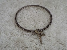 Silvertone Tinkerbell Fairy Charm Bangle Bracelet D52 