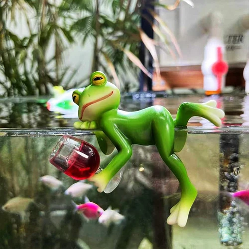 Funny Drinking Frog Statue Flower Pot Hugger Resin Hanging Frog Ornaments Decor - Bild 3 von 20