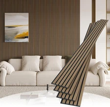 4 Pack Wood Slat Wall Wood Paneling,95 X 8 in Soundpoof Wooden Engineered Wood S