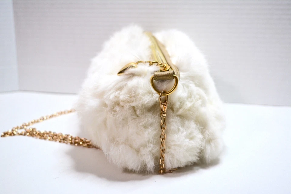 Paradox Crossbody Bag Genuine Fur Cylinder Leather  Purse Chain Strap Handbag - Image 3 of 4