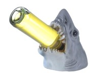 Flaschenhalter Haifisch - Skulptur Meerestier, Hai, Maritim, Wein Geschenk Segle