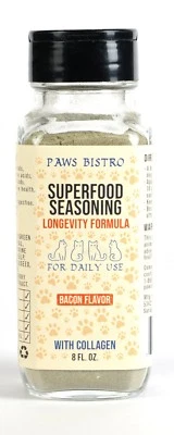Cat Food Supplement Longevity Formula 8 oz Seasoning Paws Bistro Raw Feeding
