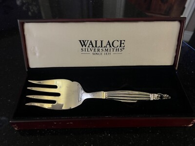 Wallace Large Serving Meat Fork 10.5 inches Silverplate, No Monogram, In Box