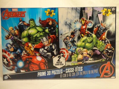 Brand New! MARVEL AVENGERS! Prime 3D Puzzles (2) 500pc each Hulk