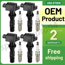 4PCS Heavy Duty Ignition Coil and Spark Plug for Mazda 3 6 CX-7 MX-5 Miata UF540