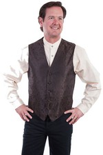 Scully Mens Brown Polyester Paisley Vest M