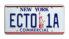 Ghostbusters 2 | '59 Cadillac Hearse | ECTO-1A | STAMPED Prop License Plate