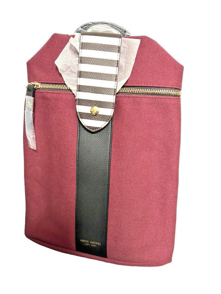Henri Bendel packable backpack, maroon canvas new… - image 2