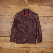 Vintage Leather Craft Leather Jacket M 90s Bl...