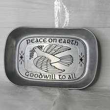 Wilton Armetale Peace on Earth Good Will to All Bread Tray Pewtar