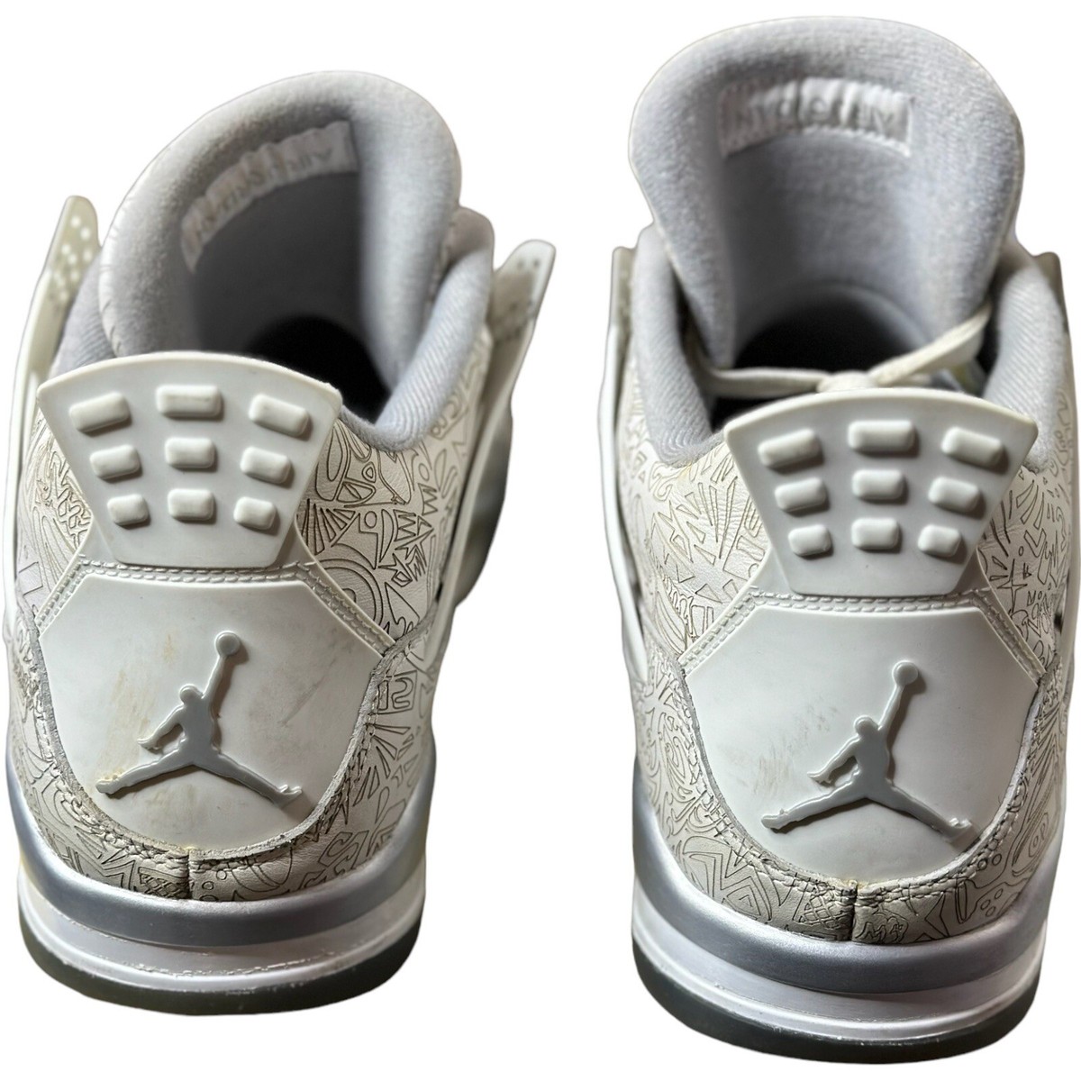 NIKE AIR JORDAN 4 RETRO LASER WHITE-CHROME-METALLIC SILVER