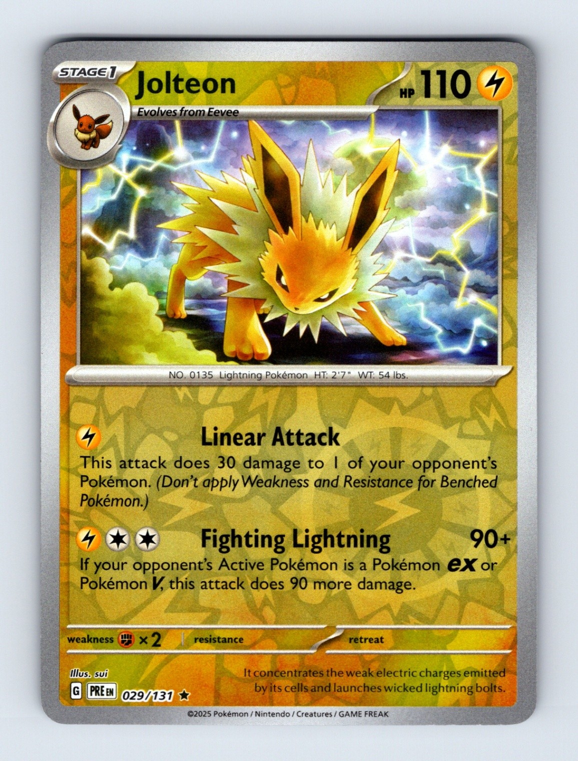 Jolteon 029/131 Reverse Holo SV: Prismatic Evolutions 029/131 NM/LP