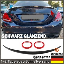 Sport Heckspoiler Lippe Schwarz Glanz f&uuml;r Mercedes C W205 Limo 14-21